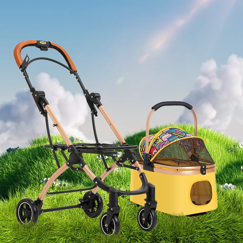 2-in-1 Portable Pet Stroller for Medium/Large Dogs & Cats - PawPawBuy