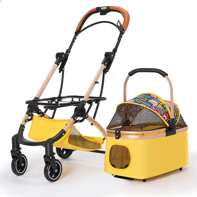 2-in-1 Portable Pet Stroller for Medium/Large Dogs & Cats - PawPawBuy