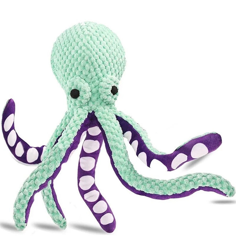 Interactive Plush Octopus Dog Toy with Sound - PawPawBuy