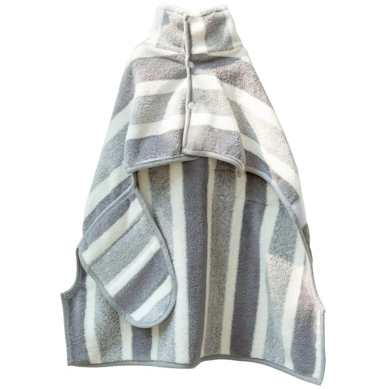 Ultra-Absorbent Coral Fleece Dog Bathrobe for Quick Drying - PawPawBuy