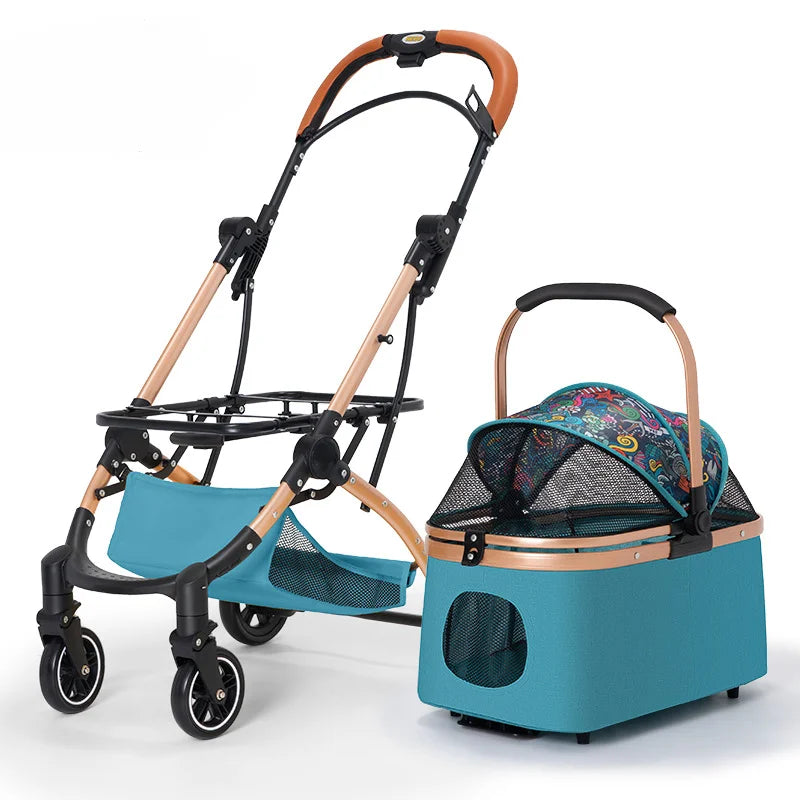 2-in-1 Portable Pet Stroller for Medium/Large Dogs & Cats