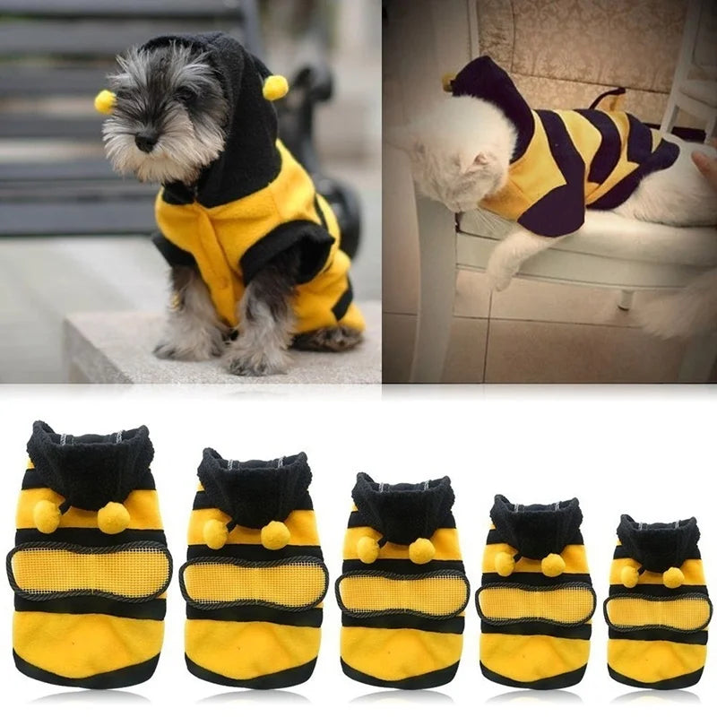 Bee Pet Puppy Coat - Fleece Hoodie for Dogs and Cats