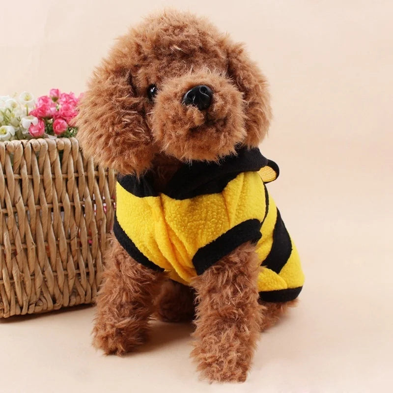 Bee Pet Puppy Coat - Fleece Hoodie for Dogs and Cats