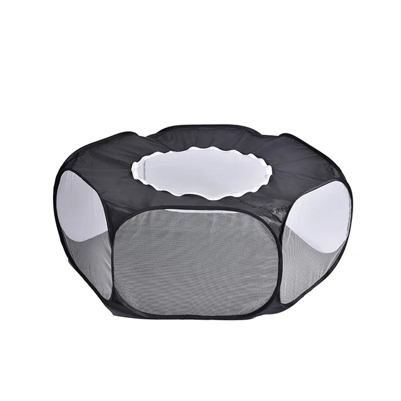 Portable Transparent Pet Playpen for Small Animals