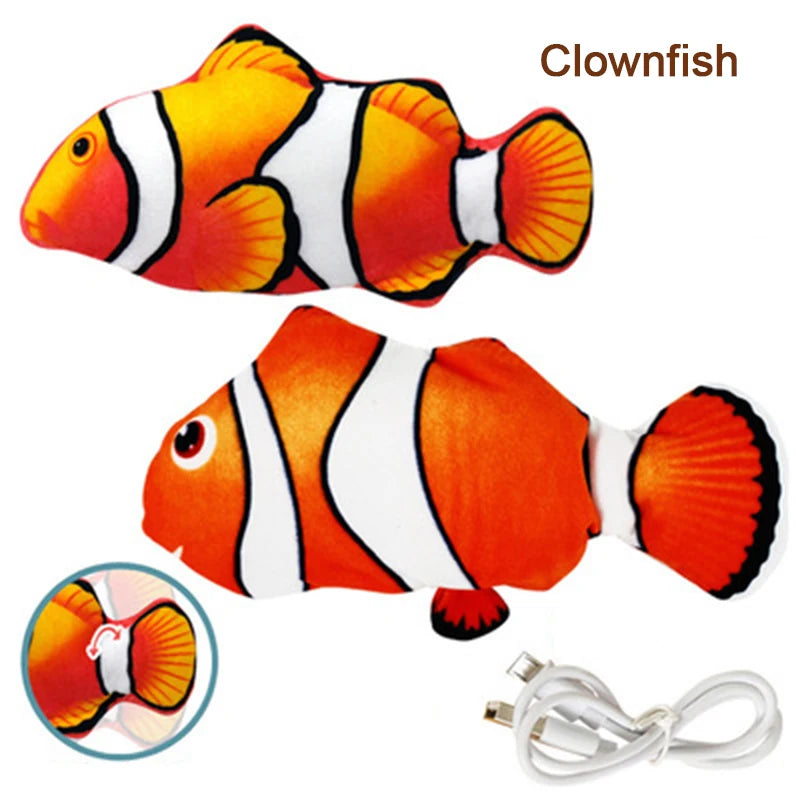 USB Charging Interactive Plush Fish Toy for Cats and Dogs