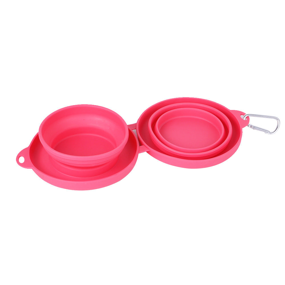 Foldable Double Bowl for Convenient Pet Feeding - great for traveling - PawPawBuy